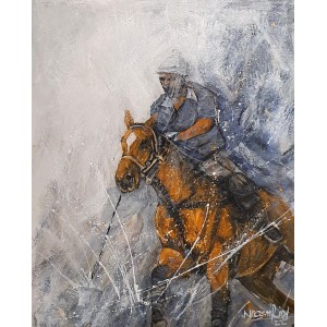 Naeem Rind, 16 x 20 Inch, Acrylic on Canvas, Polo Painting, AC-NAR-019